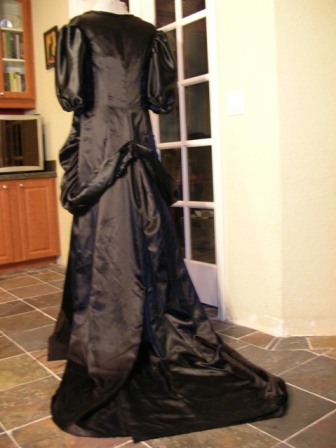 How to make a black satin Victorian Gown costume sewing Simplicity 4244 Bridal Pattern
