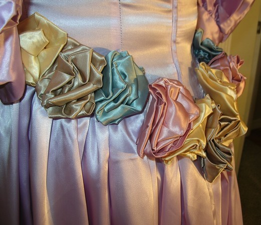 1980s Style Prom Dress with Roses