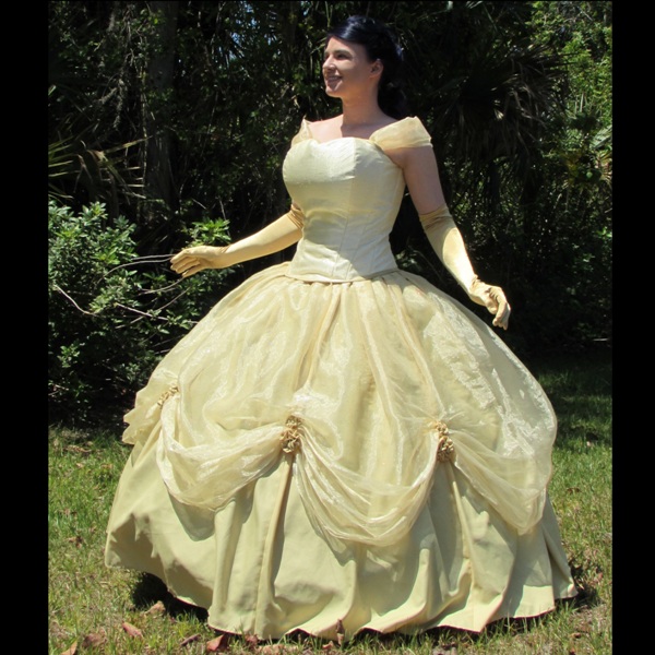 beauty beast gown costume dress yellow gold custom outfit