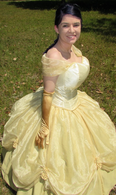 beauty beast gown costume dress yellow gold custom outfit