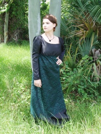 Black Satin Regency Ball Gown Simplicity 4055