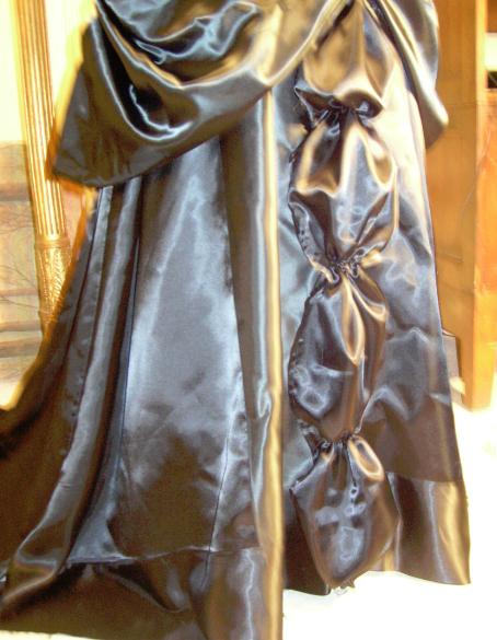 How to make a black satin Victorian Gown costume sewing Simplicity 4244 Bridal Pattern